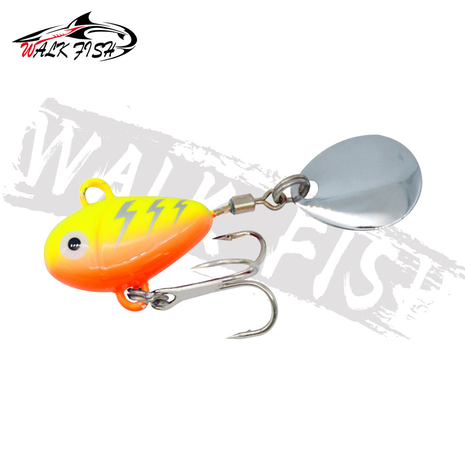 SPAZIERGANG FISCH 1PCS 10g 2,1 cm Neue Metall Mini VIB Mit Löffel Angeln Locken Pin Crankbait Vibration Spinner sinkende Köder Angelgerät