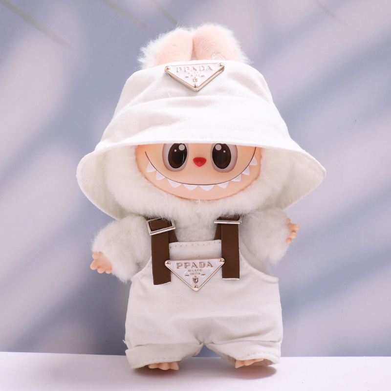 Для 17 см мини-куклы Labubus, роскошная одежда, наряд, шляпа, одежда Labubu II, комплект штанов с ремешком для куклы, сидячие вечерние игры, игрушки, аксессуары