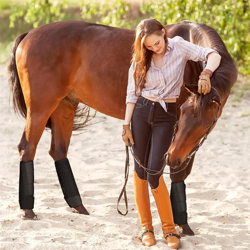 2 peças botas legging de cavalo anti-colisão equipamento de corrida de cavalos equestres material de mergulho macio e absorção de choque