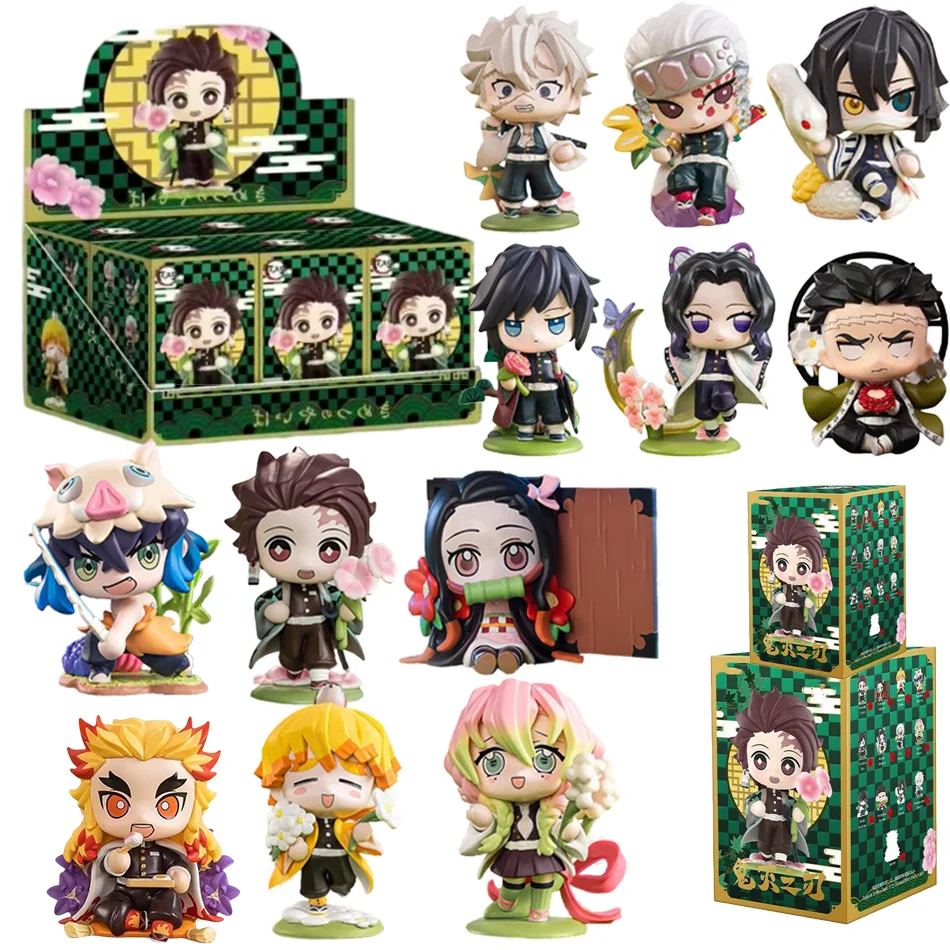 Demon Slayer Tanjiro Kamado Nezuko figura de dibujos animados de anime caja ciega estatua personalizada creativa modelo ornamento caja de regalo sorpresa