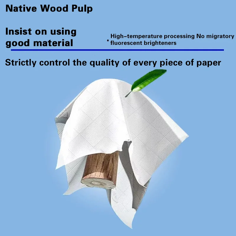 6 Packs Full Case of 400 Sheets of Toilet Paper Wholesale Log Napkins Embossed Facial Tissue Paper Household Paper Towels