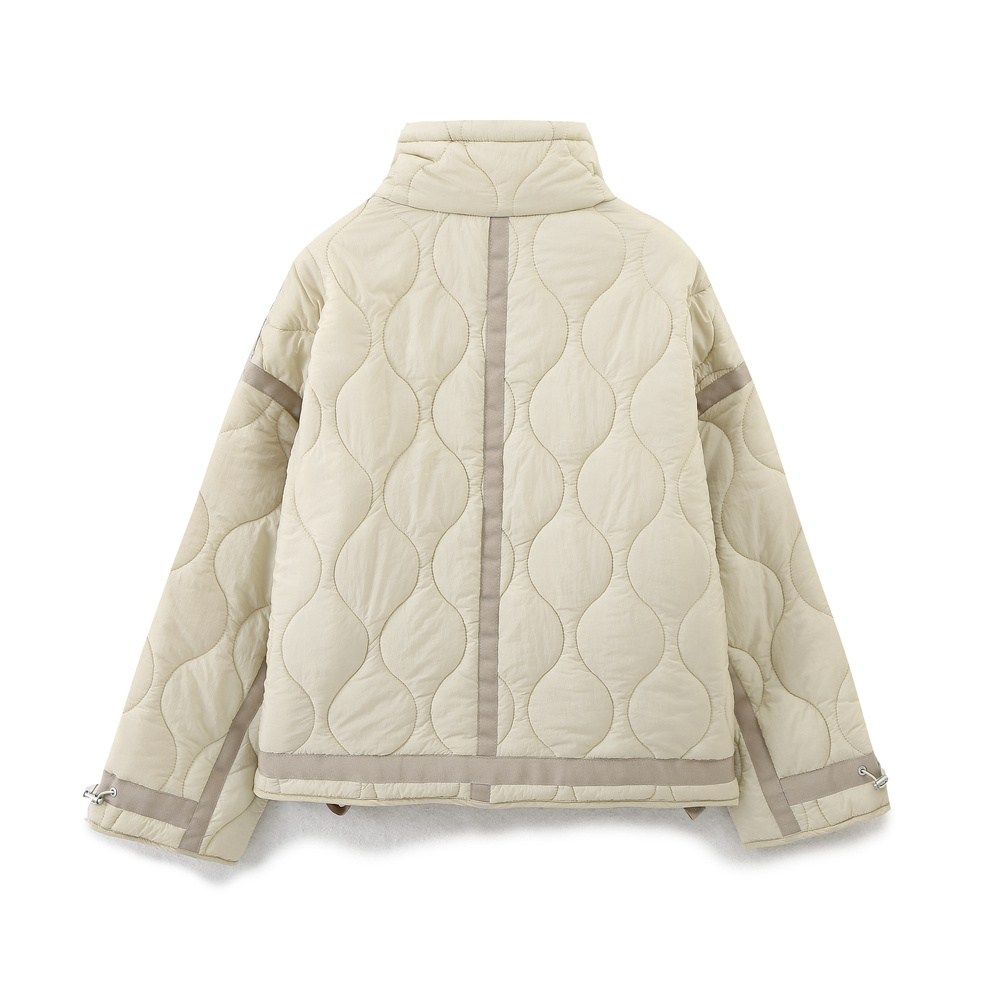 DiYiG VROUW 2025 Herfst Nieuwe Mode Losse Katoenen Jas Korte Jas Chic Lange Mouw Dunne Katoenen Kleding Bovenkleding Muje