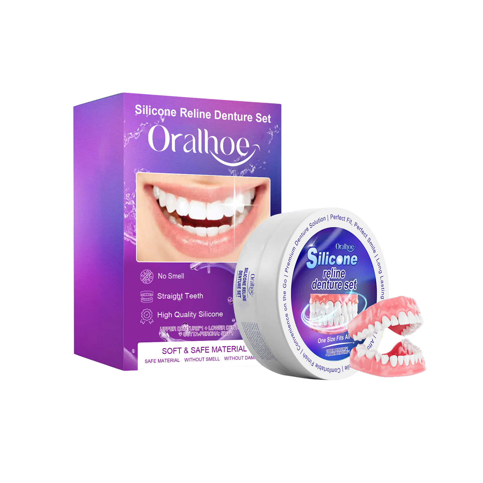 Oralhoe Silikon Prothese Set Temporäre Kieferorthopädische Gefälschte Zahn Oberen Unteren Veneers Zähne Bleaching Zahnersatz Simulation Zahnspangen