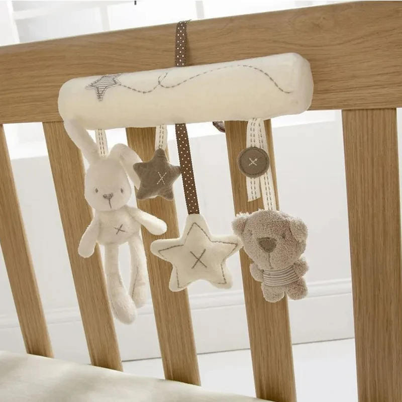 เด็กแขวน Rattle ของเล่น 0 12 เดือนกระต่ายหมีกิจกรรมเปลรถเข็นเด็กของเล่น Pram แขวนจี้ Bell Plush Appease ตุ๊กตา