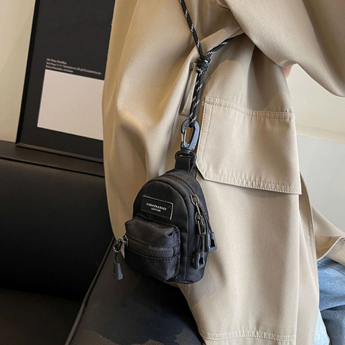 Portamonete da esterno alla moda in stile coreano, squisita borsa a tracolla singola da donna, cuffie da viaggio, portamonete portaoggetti, 1 set