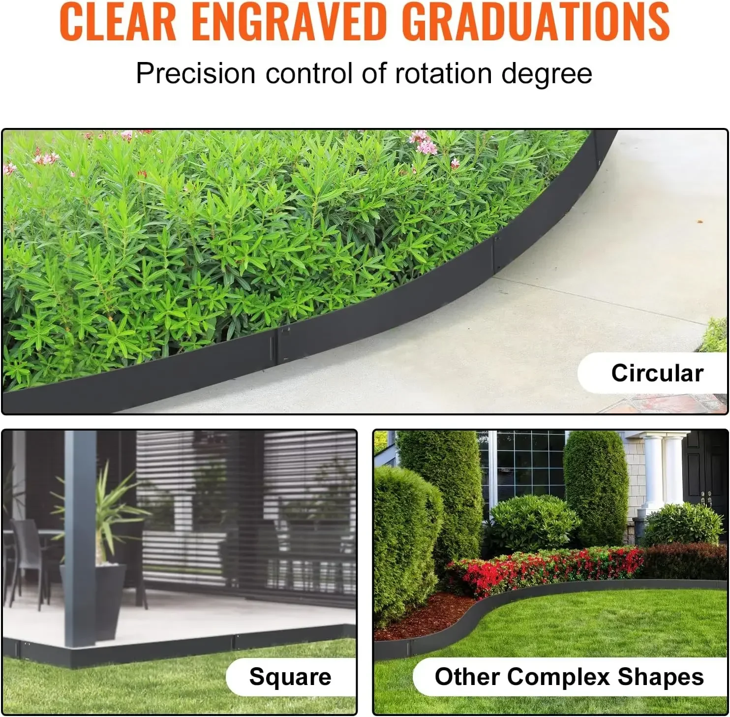 Steel Landscape Edging, 5-Pack Steel Garden Edging Borders, 39" L x 4" H Strips, Hammer-in Edging Border