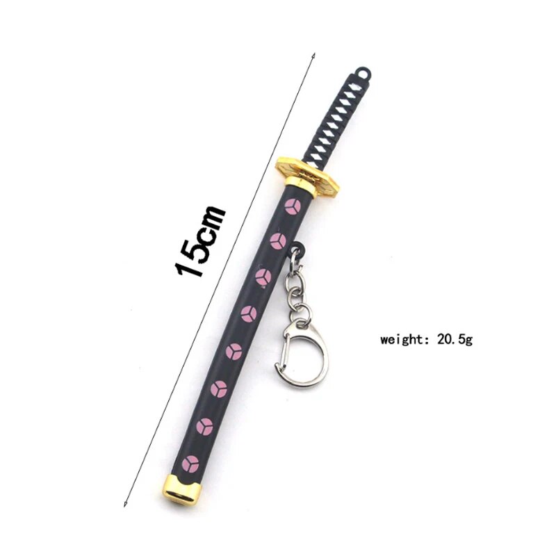 Mini Roronoa Zoro Samurai ดาบพวงกุญแจอะนิเมะ Scabbard Key แหวน Katana Buckle Key Chain สําหรับผู้ชายผู้หญิงคอสเพลย์ของเล่นเครื่องประดับของขวัญ