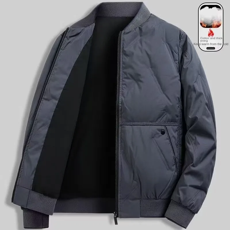 Ropa de abrigo de otoño e invierno para hombre, nueva moda, marca, cuello de béisbol, chaqueta de vuelo informal de otoño