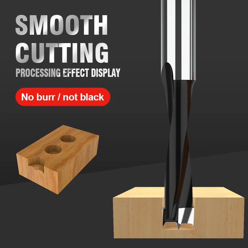 HUHAO Left/Right Wood Router Drill Bit 70mm Length Rotation Row Drilling 2 Flute Carbide Forstner Router Bit Hole 3 mm To 35mm