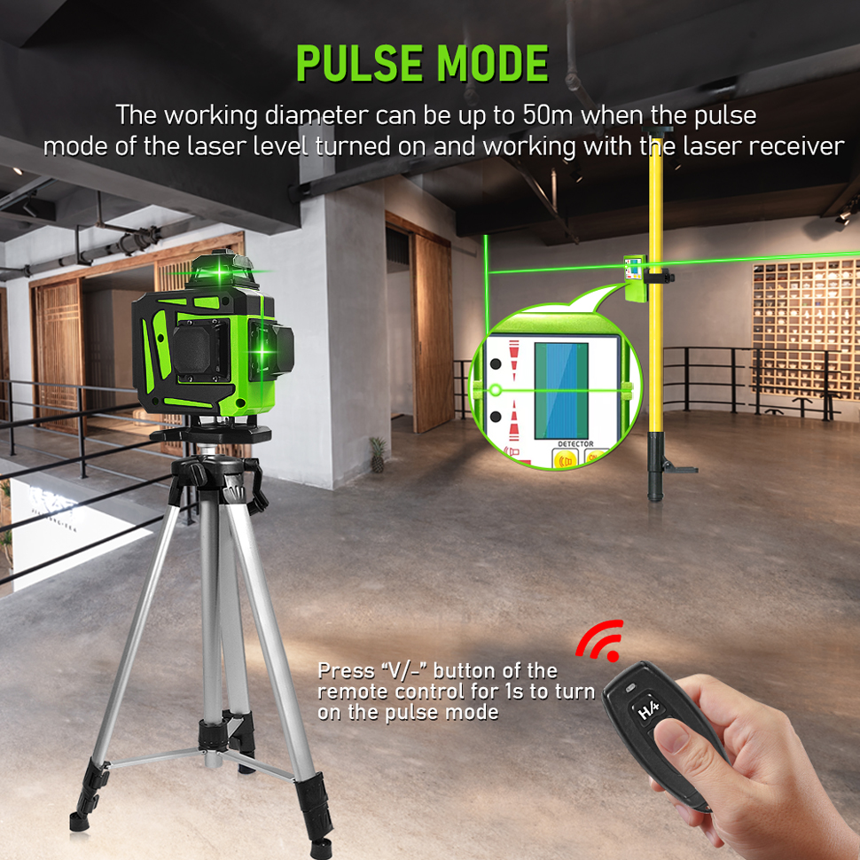 Clubiona 16 linhas verdes laser nível auto-nivelamento 360 horizontal e vertical super poderoso feixe verde laser nível