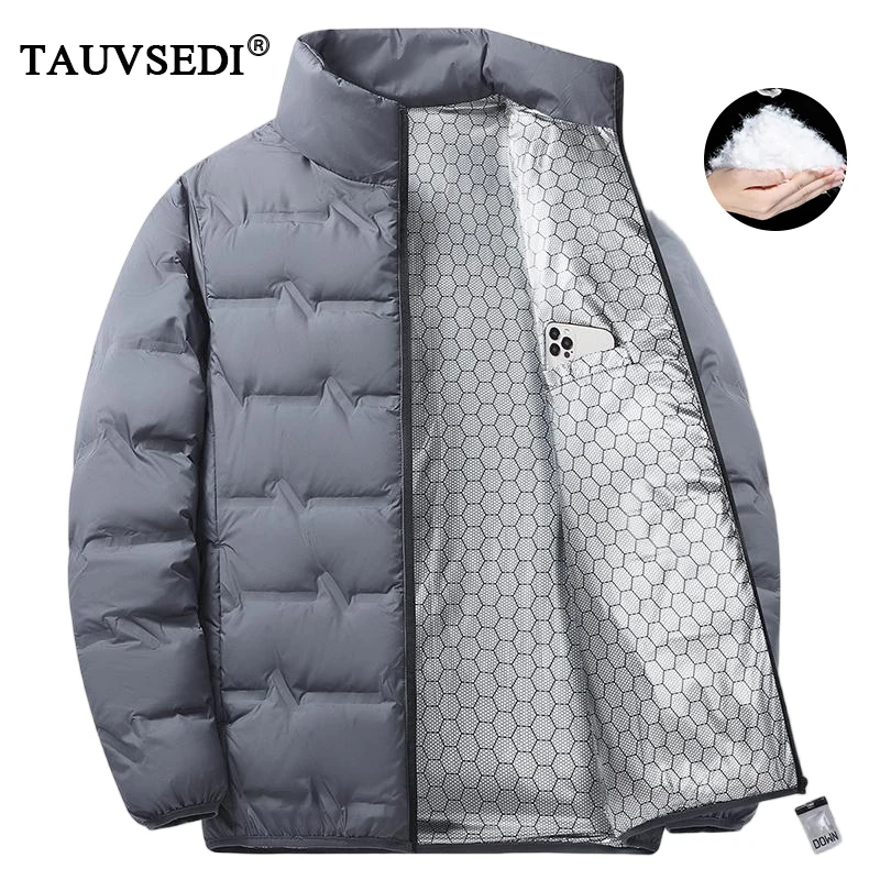 Winter Männer Weiße Ente Unten Jacke Mantel Männer Wasserdicht Winddicht Warme Lose Jacke Mann Multi Tasche Ultraleicht Windjacke