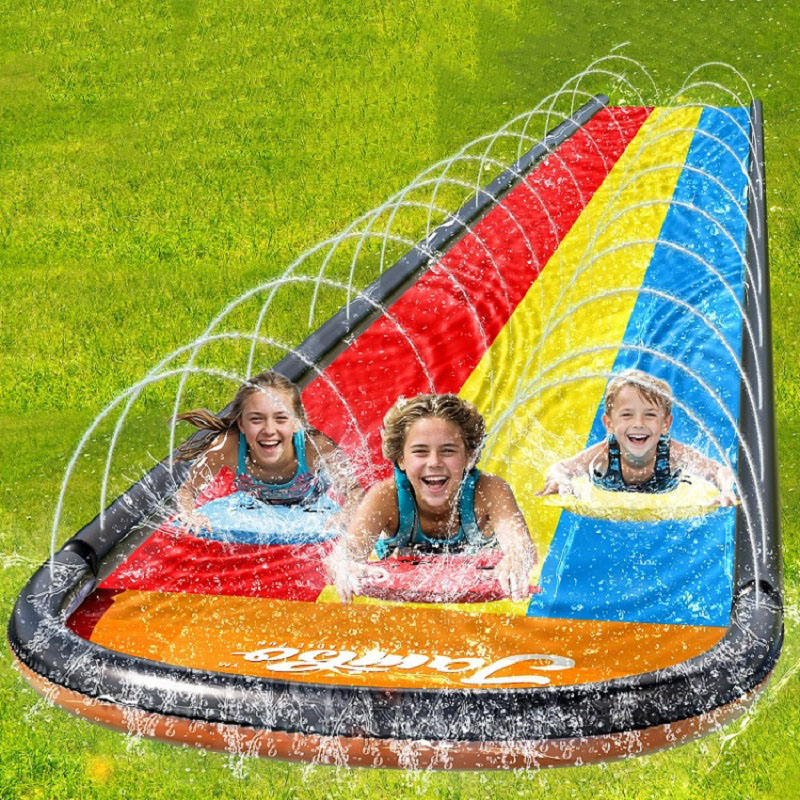 Wassersprührutsche, Rasen-Wasserrutsche, Sommerslip, Wasserski, Spritzschutz, eingebauter Sprinkler für den Hinterhof, Wasserspaß für Kinder, Wasserspiel
