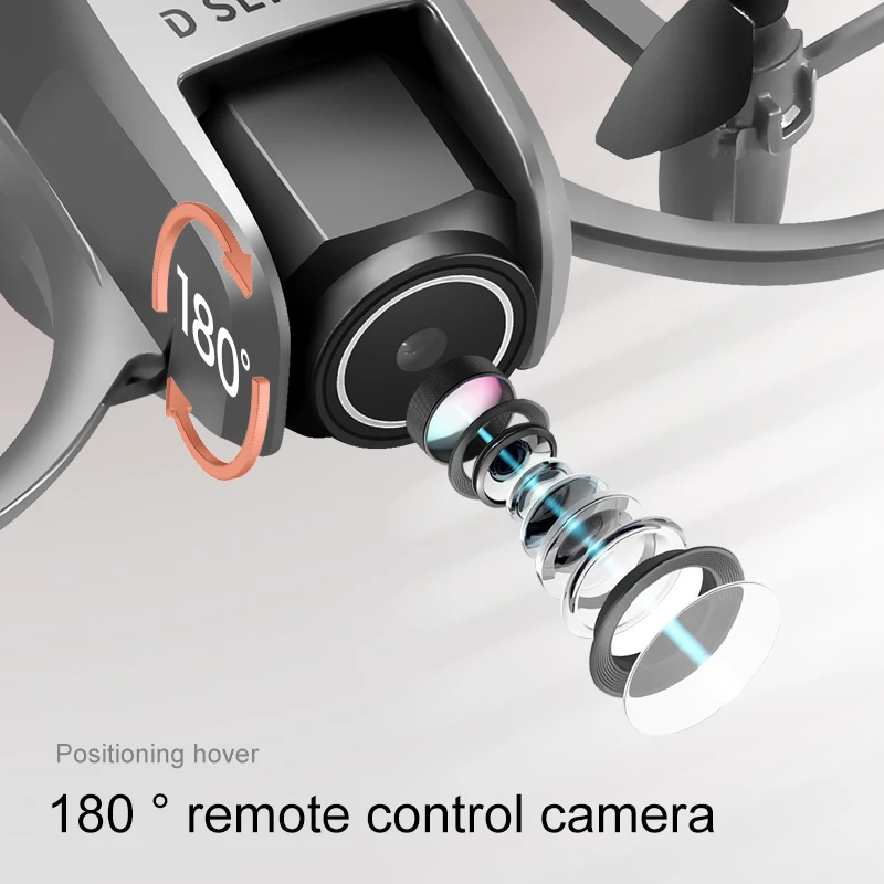 NOVO D16 RC Drone Mini Evitar Obstáculos de Fluxo Óptico 180 °   Quadcopters com controle remoto de câmera dupla 8K eletricamente ajustável