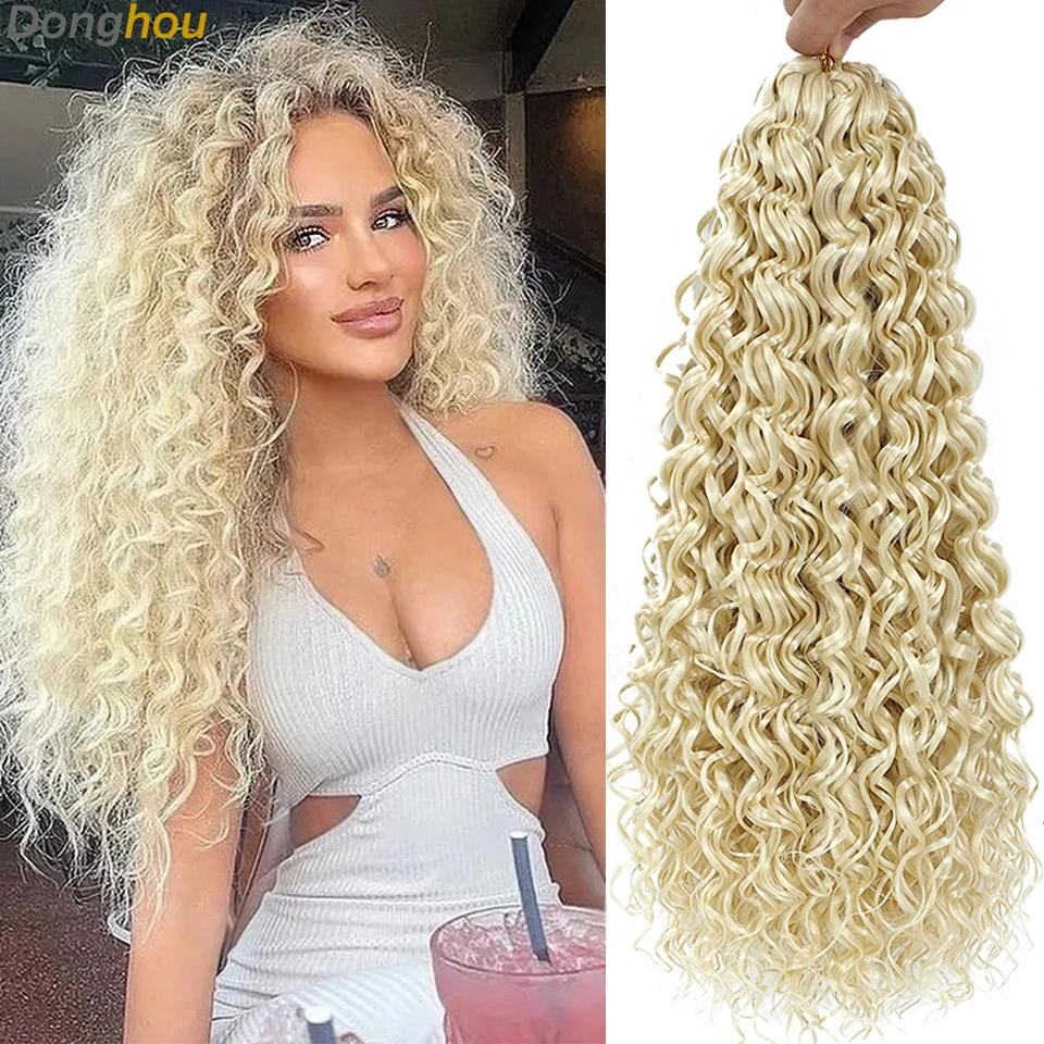 1–8 Packungen Freetress Gogo Curl Häkelzöpfe 14 18 Zoll synthetische Ocean Wave Wasserwelle tiefes lockiges Häkelhaar Strandlockenhaar