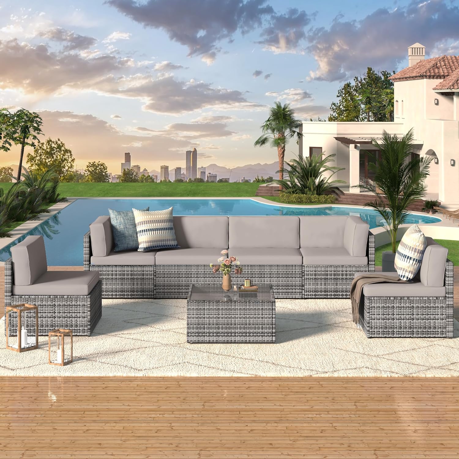 Outdoor Sectional Furniture Chair Set 