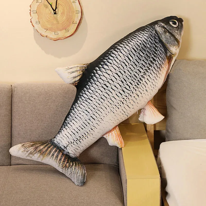 3D Simulation Goldfish Plush Pillow - 40/60cm Realistic Carp Stuffed Animal, Soft Sofa Cushion & Kids Toy Gift