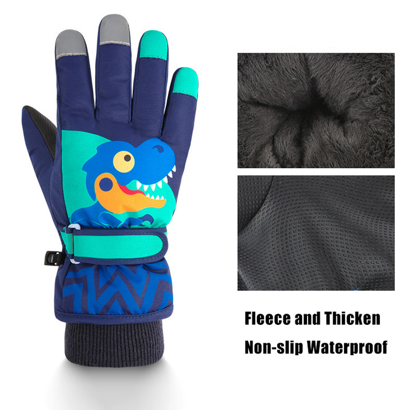 Kinder-Skihandschuhe, winddichte Handschuhe für Kinder, plus Samt-Fäustlinge, Winter, warm, dick, Snowboard-Schneehandschuhe, Skifahren, Reiten, Jungen-Fäustling