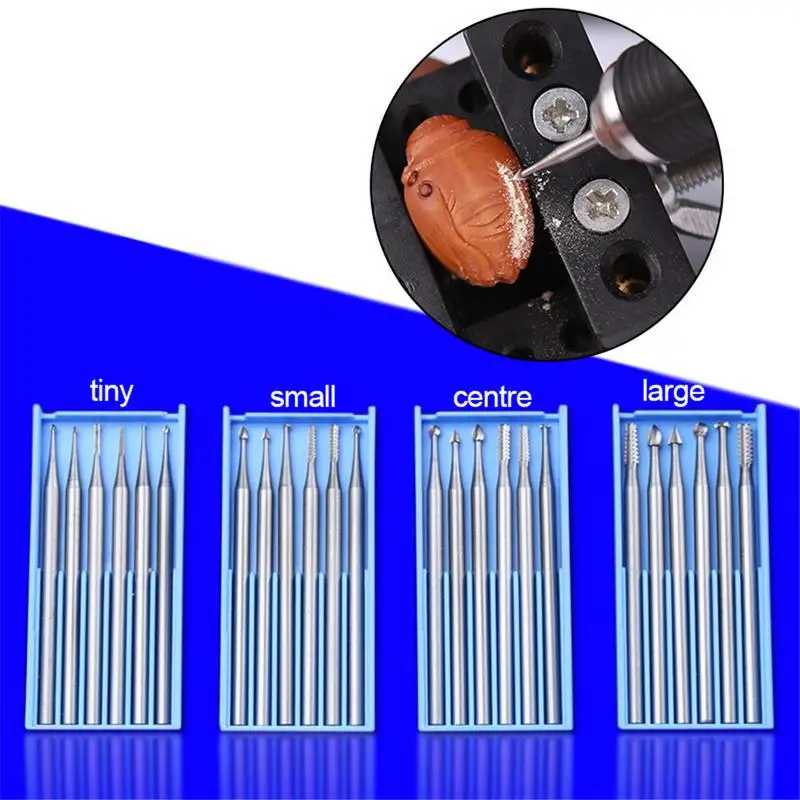 6 ชิ้น Microcarving มีด 2.35 มิลลิเมตรเส้นผ่านศูนย์กลาง Burs ทังสเตนเหล็กแกะสลักเครื่องตัด Olive Core