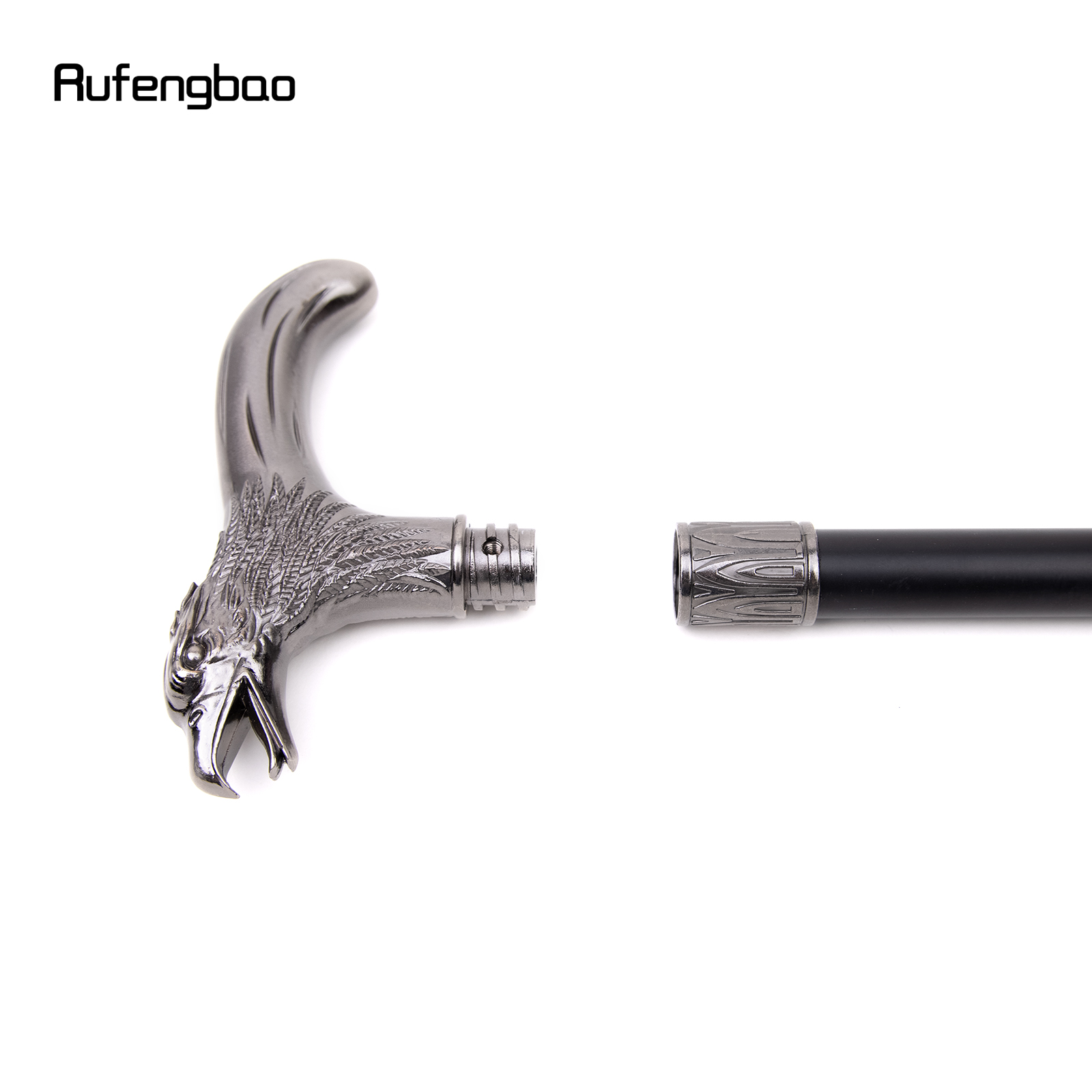 ไม้เท้าสำหรับเดินตกแต่งรูปไดโนเสาร์นกอินทรีเหยี่ยวไม้เท้าแบบสุภาพบุรุษหรูหราคอสเพลย์ลูกบิดรูปสัตว์93ซม.