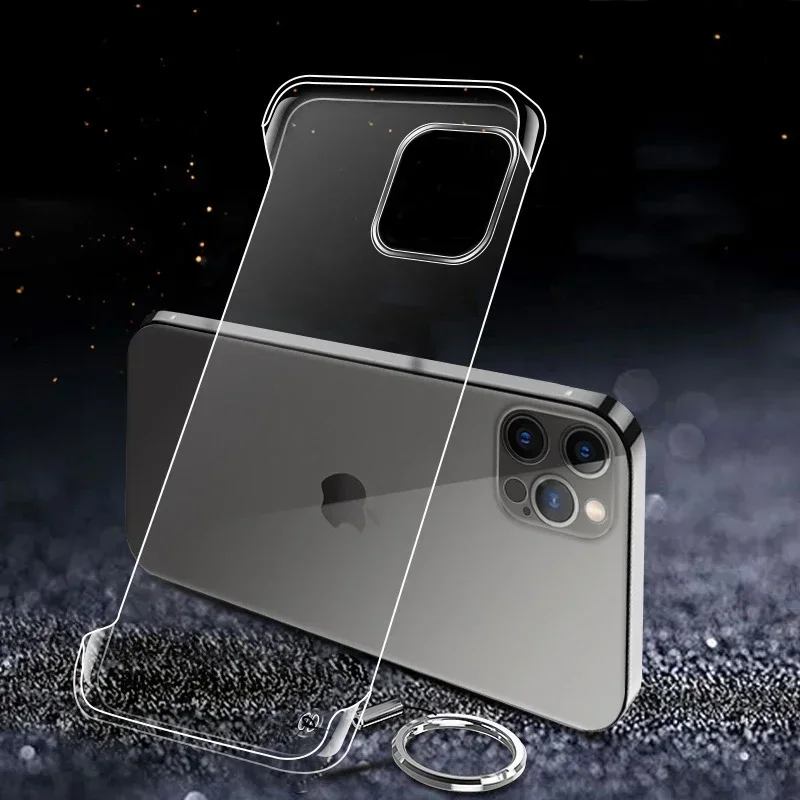 Тонкий безрамный прозрачный чехол для телефона для iPhone 16, 15, 14, 13, 12, Mini 11 Pro XS Max XR X 8 7 Plus SE 2022, прозрачный пластиковый чехол