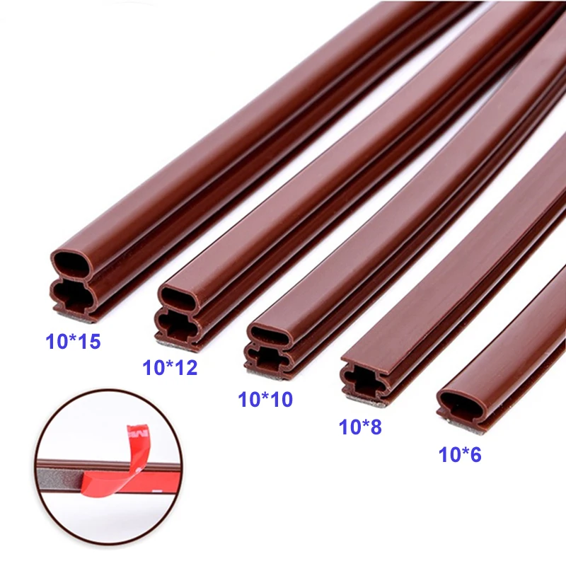 Clearance_6meter bande d'étanchéité en caoutchouc de Silicone Crash 10x6/8/10/12/15mm bande de string de porte insonorisée porte/fenêtre de sécurité scellée