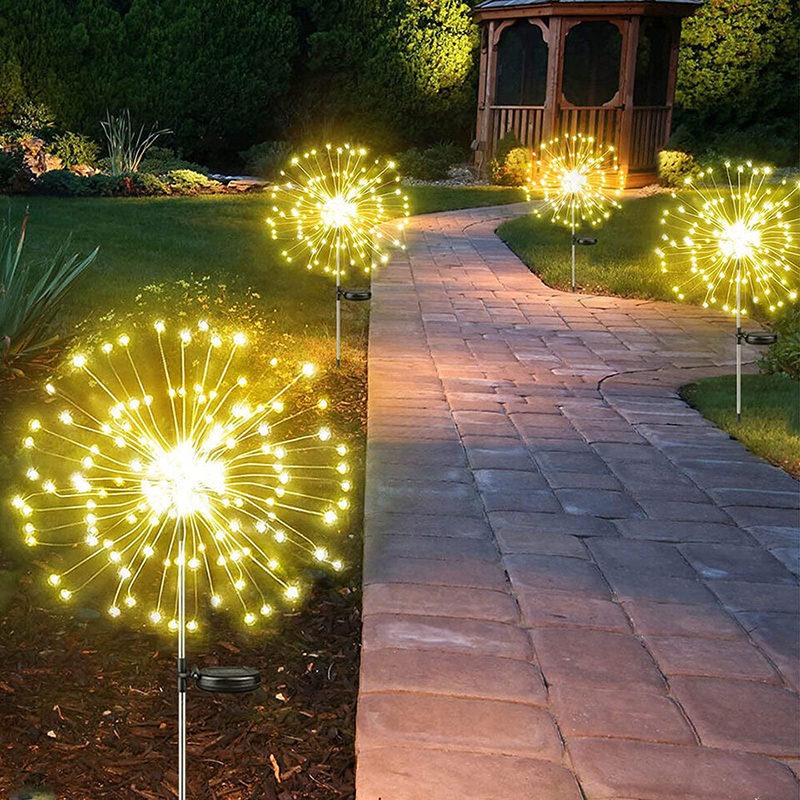 150/120/90 Solar LED Firework Light Outdoor Waterproof Solar Fairy Garland Light  For Garden Lawn Paths Wedding Party Decoration