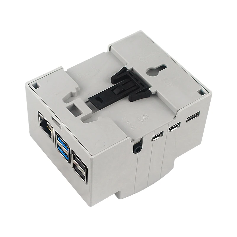 Raspberry Pi 5 4 3 ABS-Gehäuse, Elektrokasten, DIN-Schiene, modulares Gehäuse, optionaler Aluminium-Kühlkörper-Lüfter für Pi 4/3B+/3B