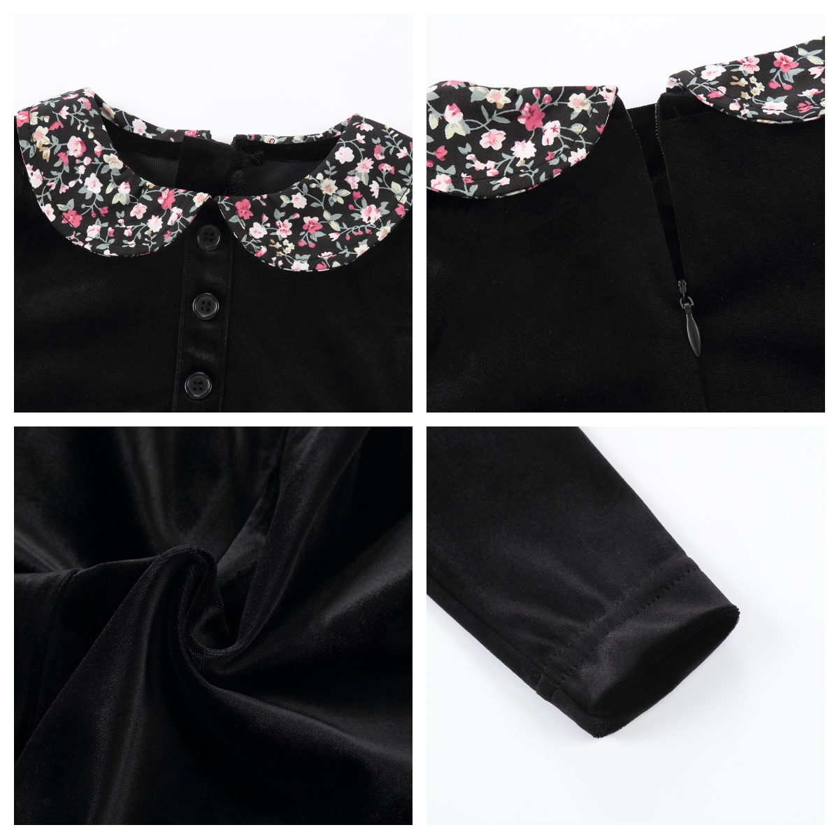 AS Velvet Collection AW25 col fleuri Patchwork robe Maxi bébé barboteuse famille correspondant garçons ensemble de vêtements