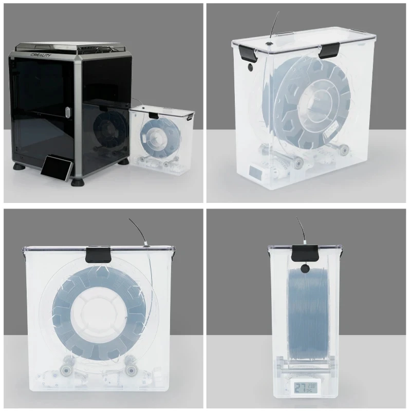 Peças de impressora 3d caixa secadora de filamento hermética e resistente à umidade monitoramento em tempo real para ferramentas de impressora 3d caixa de armazenamento titular