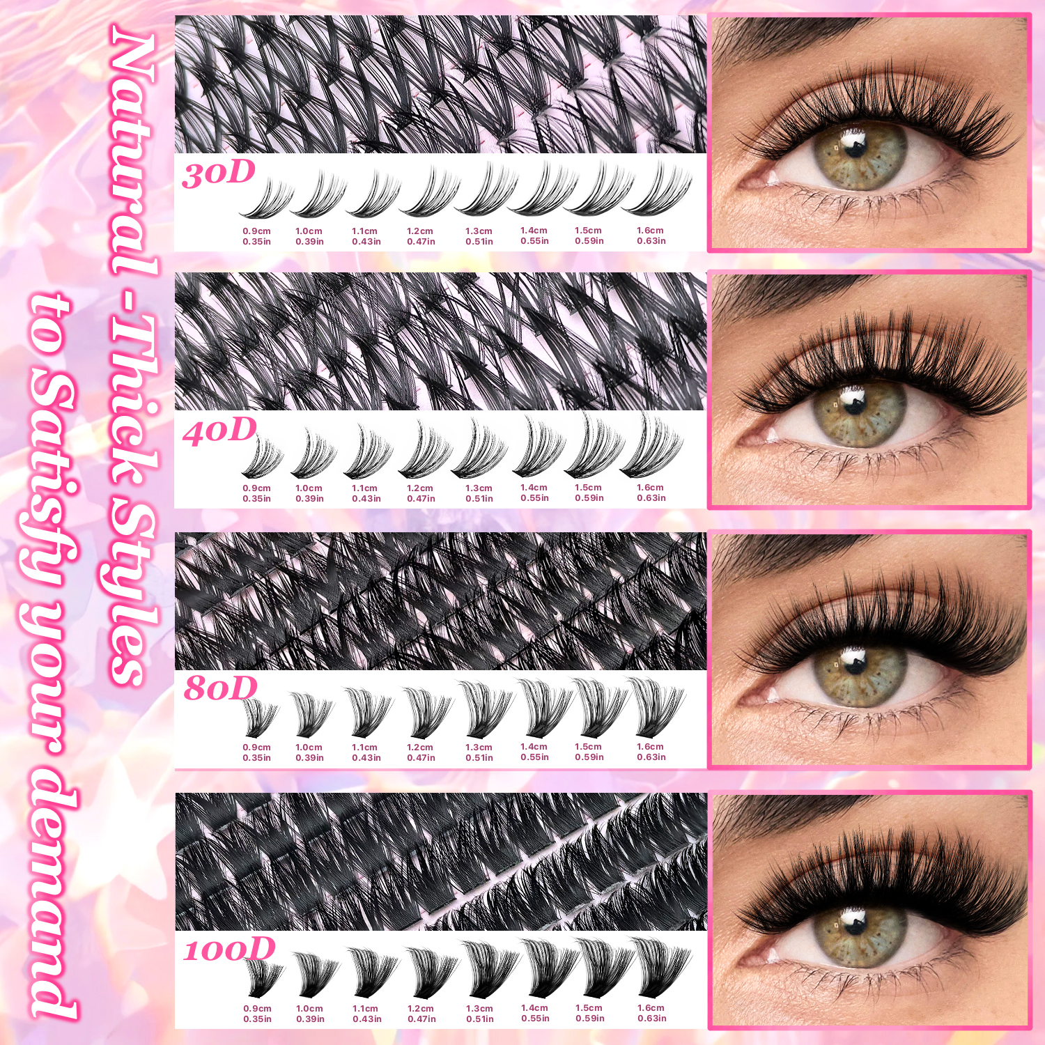 DIY Lash Extension Kit Clusters Individual Eyelashes Kit 9-16mm with Bond and Seal Wispy Natural Mange Lashes