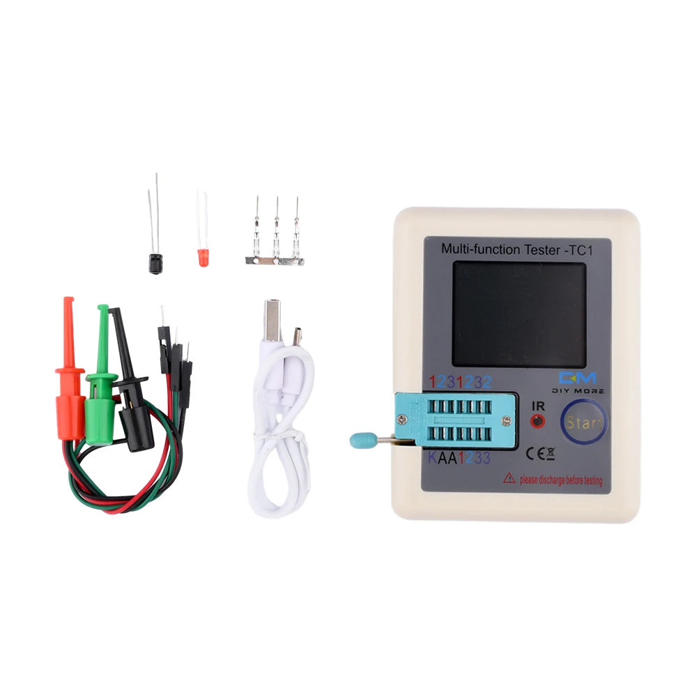 LCR TC1 1,8 pulgadas TFT LCD pantalla multímetro transistor probador diodo triodo condensador resistor medidor de prueba