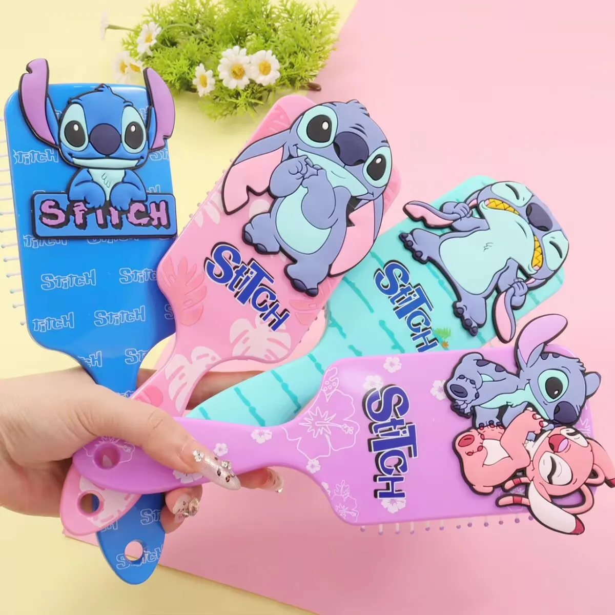 Miniso Animation Lilo & Stitch Comb Series การ์ตูน Stitch อุปกรณ์ต่อพ่วง Air Cushion หวีนวดเด็กสาวนักเรียนหวี