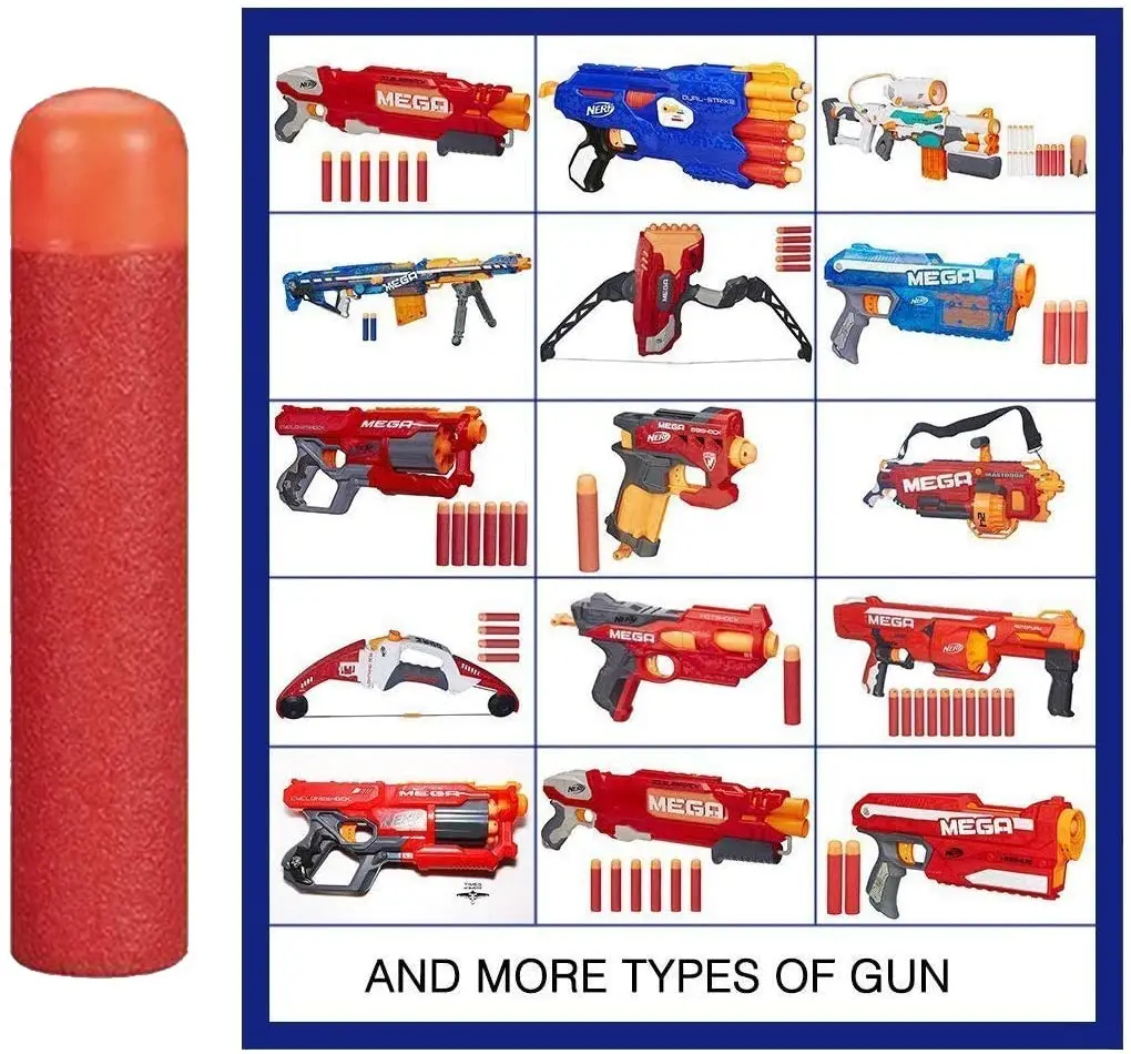 30 peças mega para nerf 9.5cm vermelho rifle de cecchino dardos balas mega espuma recarga dardos grande buraco cabeça balas para n-strike mega série