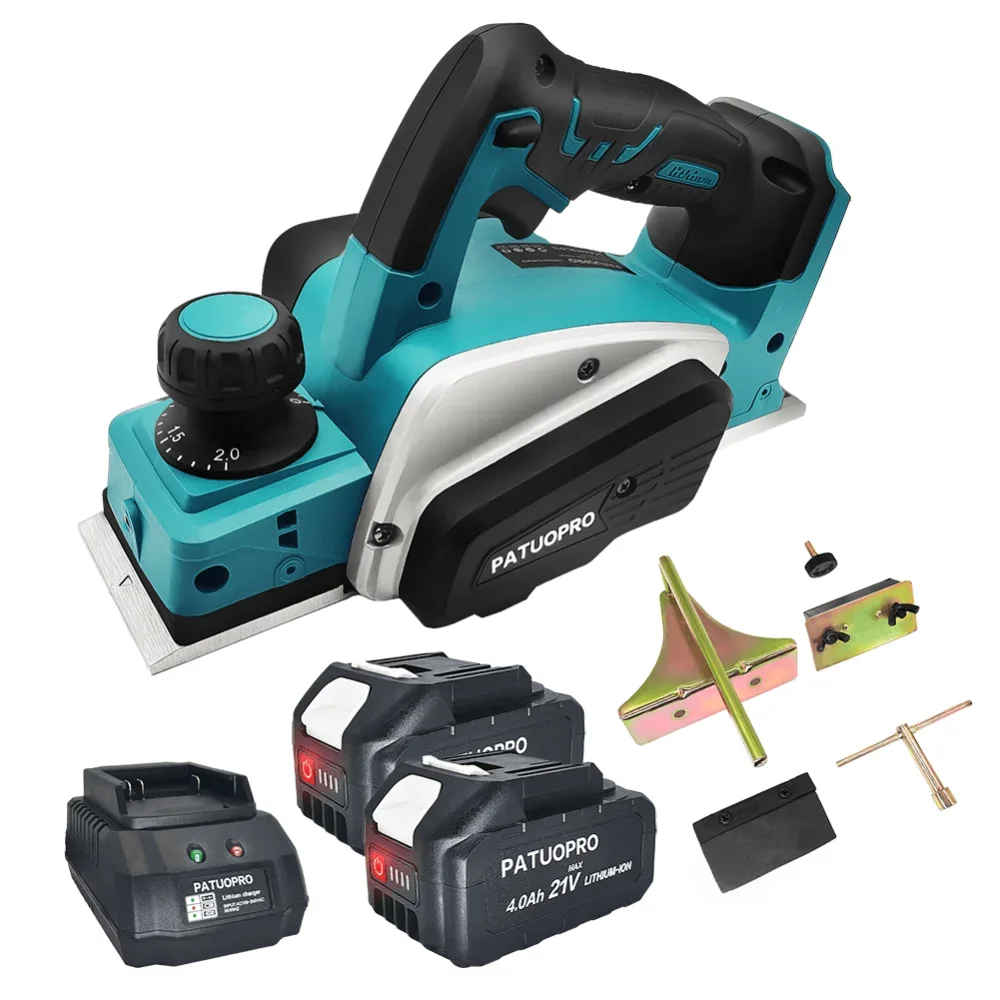 PATUOPRO-cepilladora eléctrica recargable inalámbrica, muebles de mano para el hogar, herramienta eléctrica de corte de carpintería para batería Makita de 18V