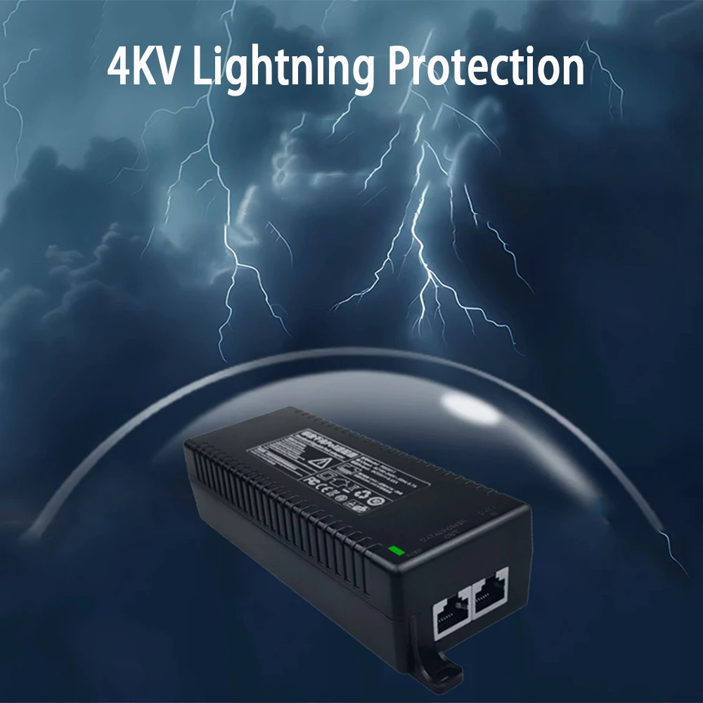 Injektor POE 1000Mbps/2.5G/10G Aktywny/Pasywny 30W/60W/90W Adapter Ethernet Dużej Mocy do Kamer IP Routerów Punktów Dostępowych WiFi