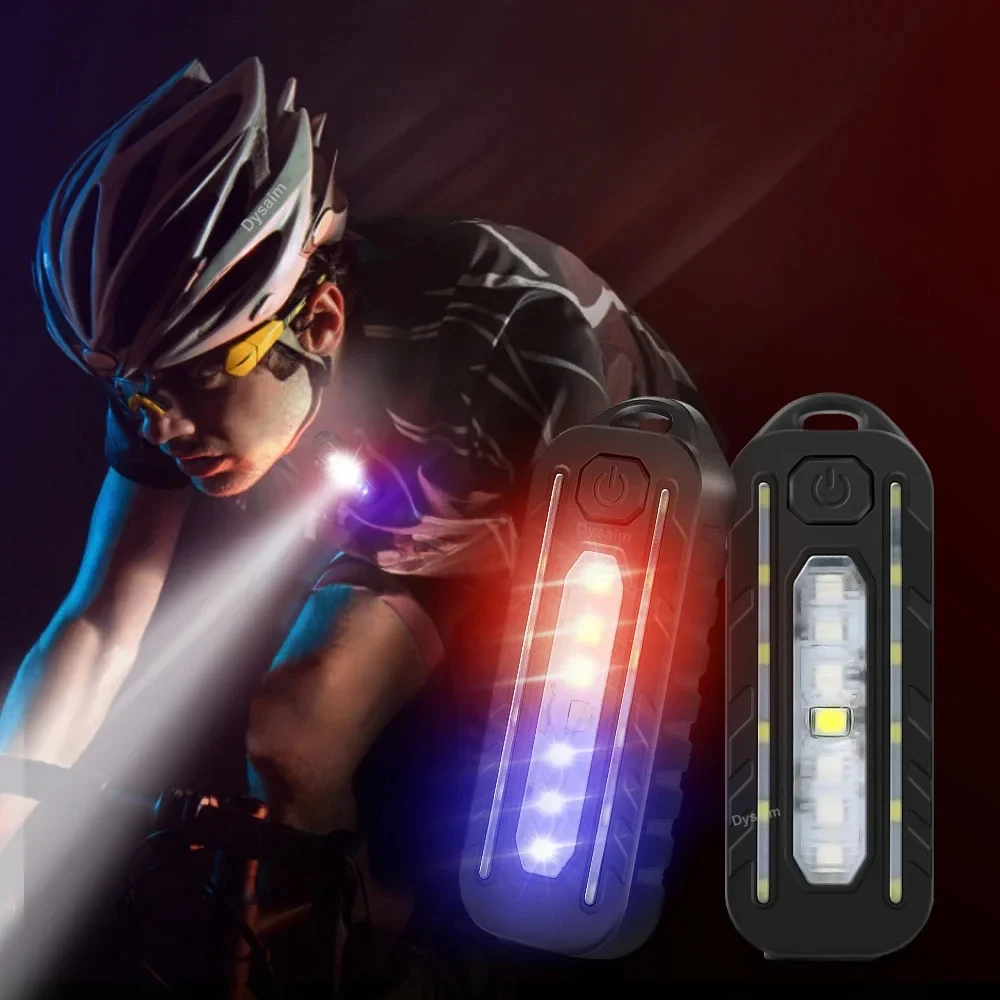 Torcia a LED con ricarica USB Torcia portachiavi con luce da lavoro per luci a clip da spalla della polizia Lampada da esterno con luce lampeggiante di avvertimento