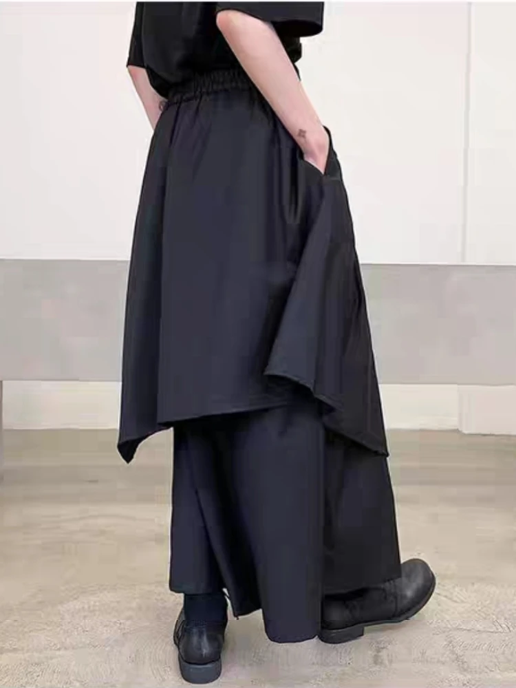Pantalones Mujer primavera estilo japonés pliegues cintura alta Irregular suelto transpirable cómodo ocio sólido longitud completa todo-fósforo
