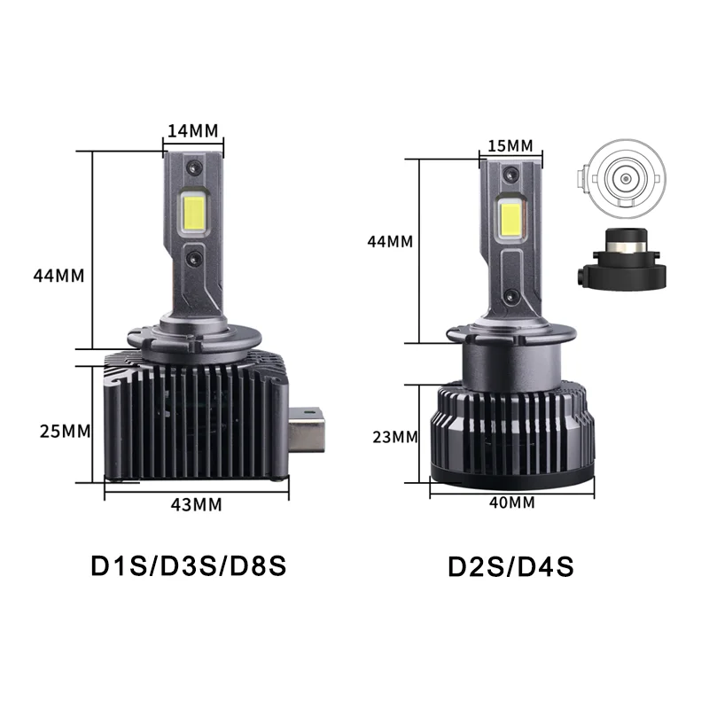 D1S D3S LED ไฟหน้า HID D2S D4S D8S 70W Auto โคมไฟ High LOW Beam D2R D4R CANBUS LED สองด้านชิป CSP 6000K Plug & Play 12V 24V