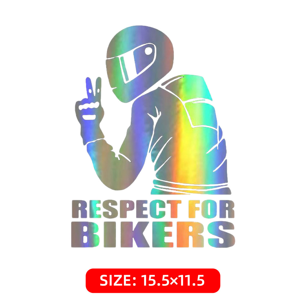 1Pcs RESPEKTIEREN FÜR RADFAHRER Auto Motorrad Auto Aufkleber Abnehmbare Aufkleber3D Reflektierende Aufkleber Aufkleber Auto Dekor Zubehör