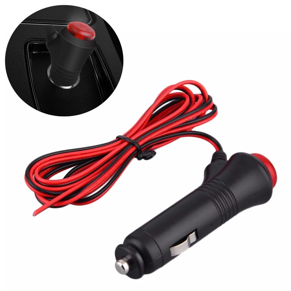 Auto Sigarettenaansteker Plug Connector 1.5 Meter Kabel 12V 24V Autolader Aan Uit Schakelaar Universeel voor Auto Licht
