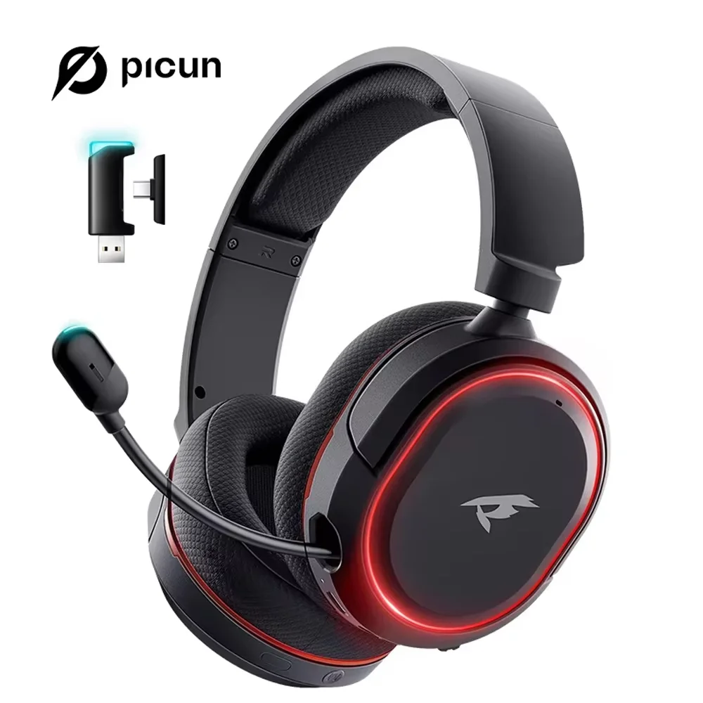 Picun G2 2,4G Беспроводная игровая гарнитура Bluetooth-наушники 5 мс с низкой задержкой 7,1 объемный микрофон ENC для ПК PS4 PS5 Переключатель телефона