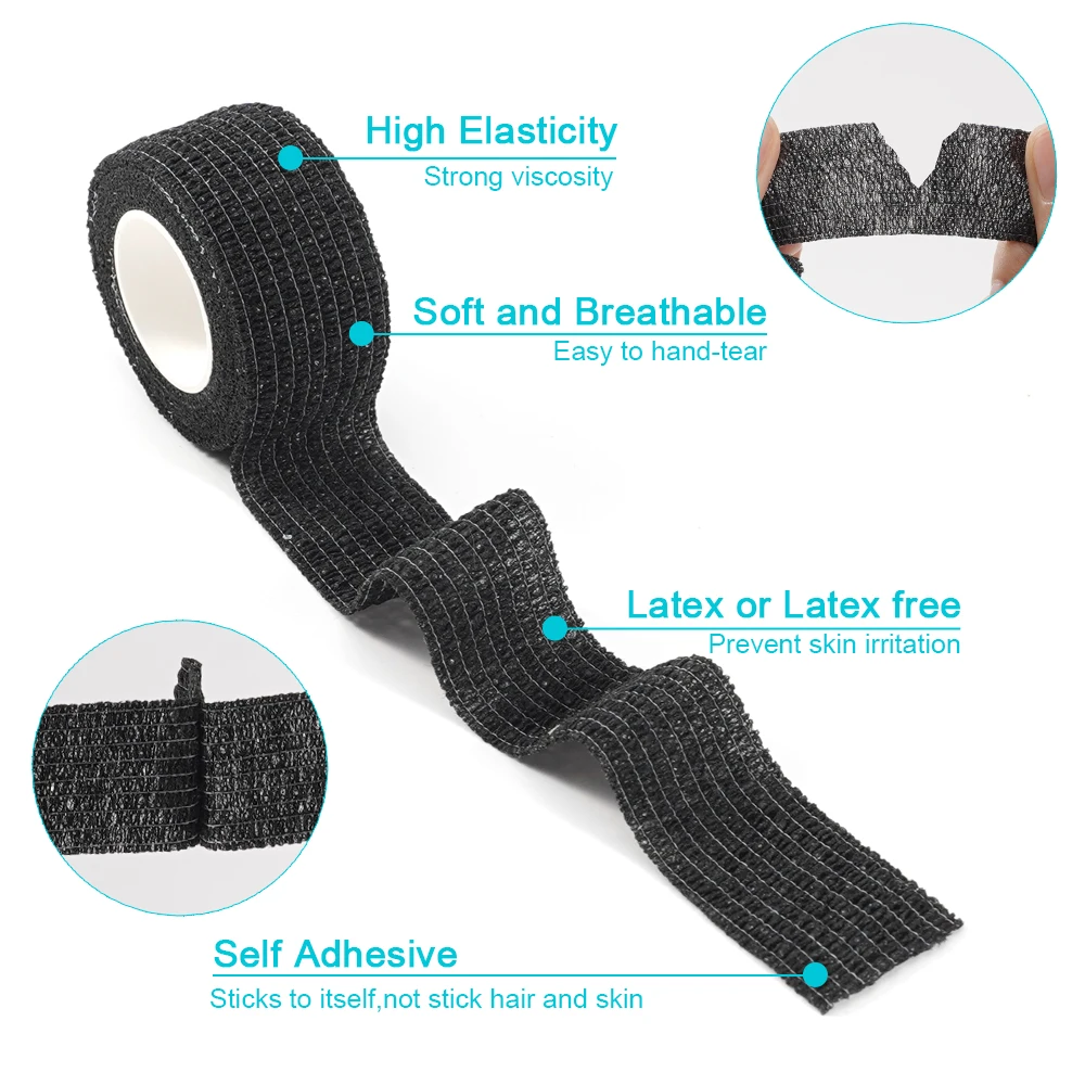 10 롤 운동 랩 테이프 자기 접착 성 탄력 붕대 Elastoplast 스포츠 보호대 무릎 손가락 어깨 문신 액세서리