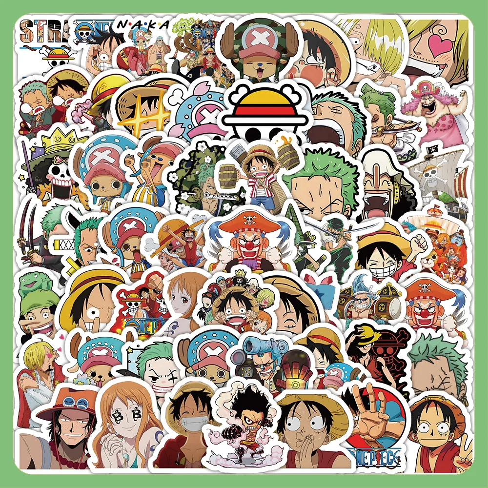 100 pçs anime japonês "uma peça" adesivos bagagem notebook manual diy adesivos diy auto adesivo à prova dwaterproof água adesivos