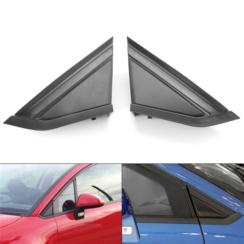 2 Buah Panel Segitiga Jendela Depan Mobil Panel Dekoratif Segitiga 9647011377 96470112777 ABS Hitam untuk Citroen C4 04-10