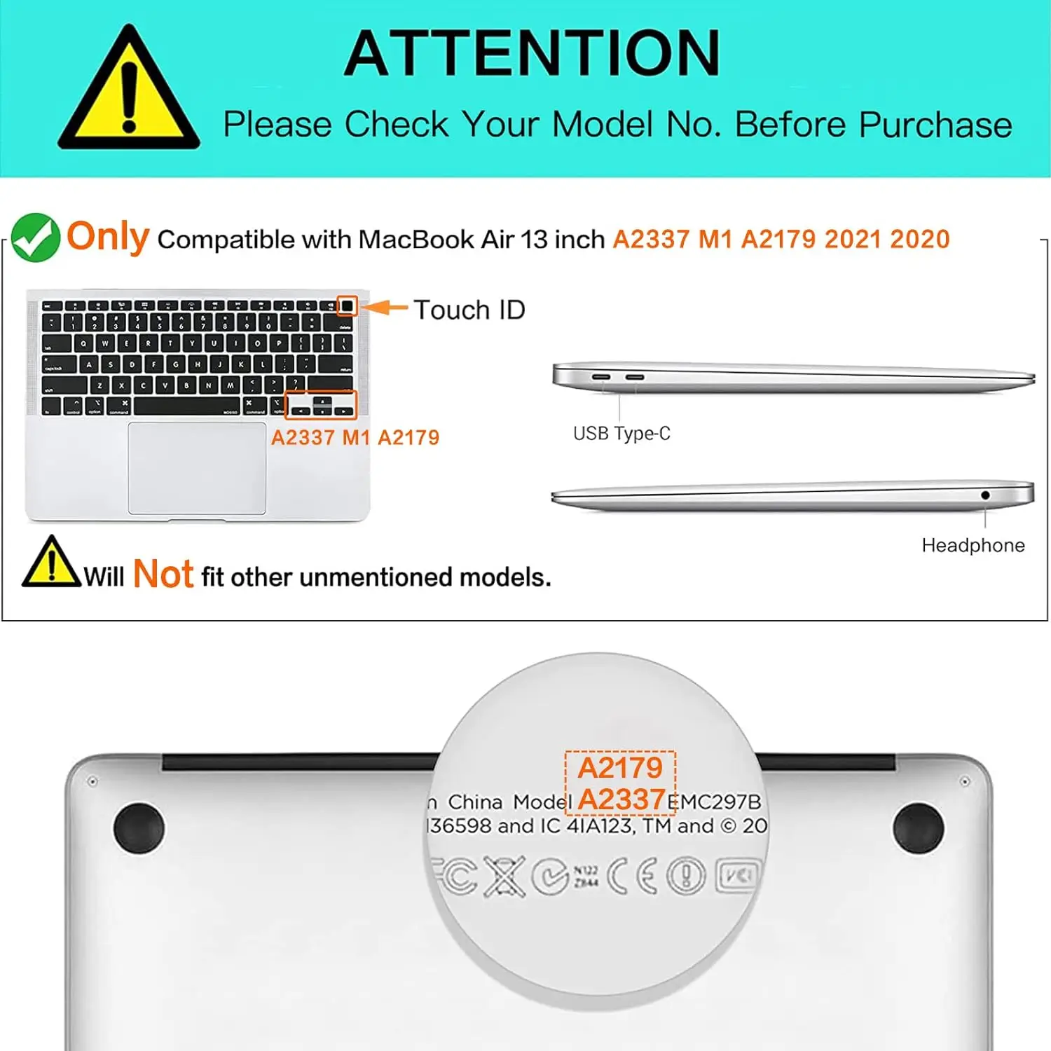 แป้นพิมพ์สําหรับMacBook Air 13 นิ้ว 2022 2021 2020 Release A2337 M1 A2179 พร้อมTouch IDกันน้ําซิลิโคนผิว