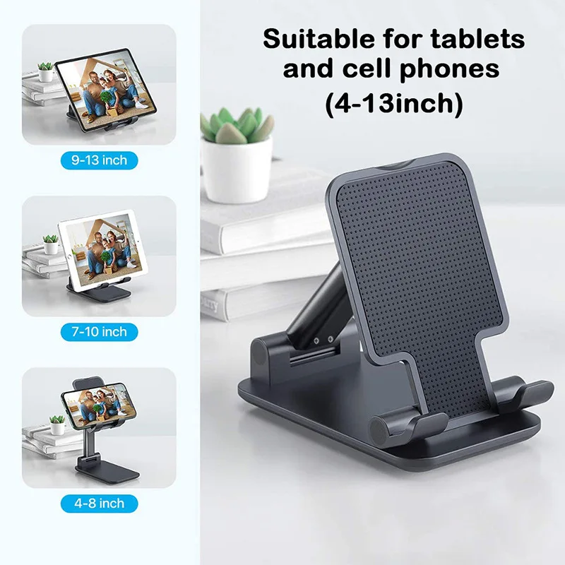 Supporto per telefono cellulare da tavolo pieghevole in ABS per iPad iPhone 16 15 Supporto per smartphone Supporto per tablet da scrivania per telefono cellulare Supporto portatile