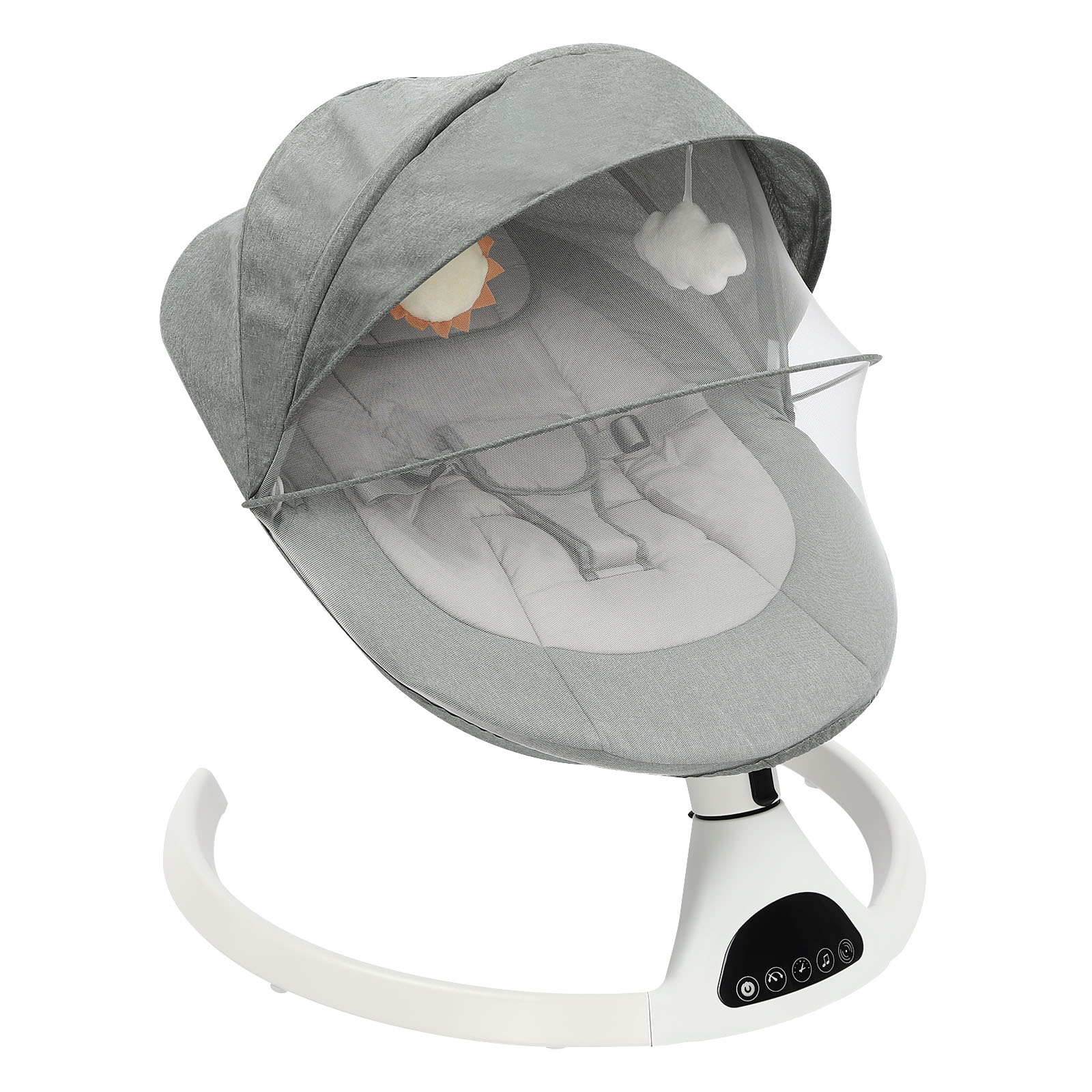 Chaise à bascule électrique Bluetooth écologique pour bébé, Solution de sommeil intelligente avec télécommande et berceuses