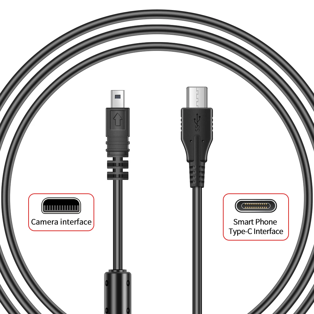 Cable OTG para cámara tipo C a MINI 8P B, conector de Cable de datos de cámara SLR conectado a teléfono Android, transferencia de archivos