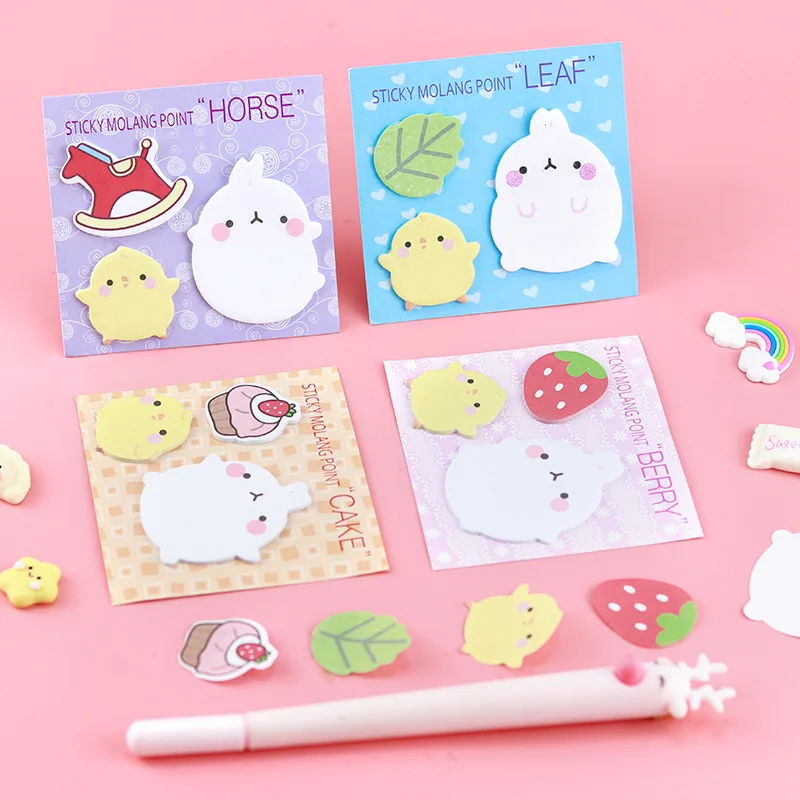 Creative rabbit combination Cartoon Sticky Notes Memo Pad Paper Sticker Gift Cute Wall Fridge stickers