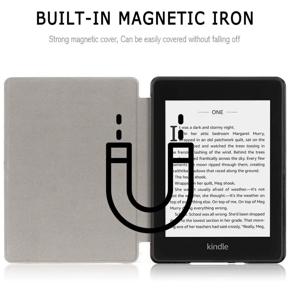 Kindle paperwhite用PUレザー保護ケース,スマートマグネットカバー,超スリム,1, 2, 3